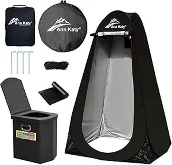 Portable Toilet with Privacy Tent for Camping and Hiking