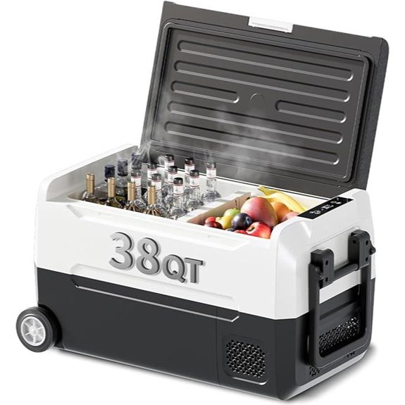 TABU 38QT Portable Car Refrigerator with Wheels