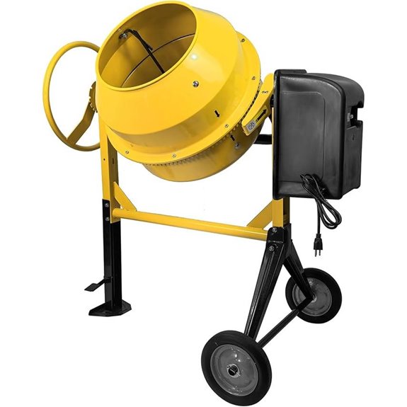 Portable 4.2 Cu Ft Cement Mixer with Wheels