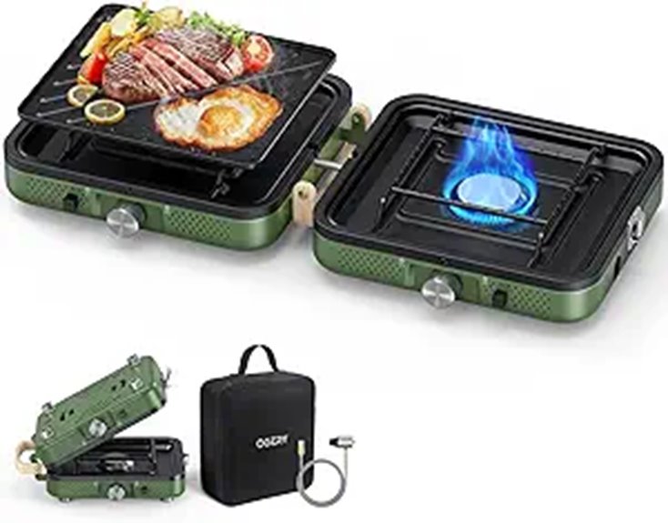 OGERY 2-Burner Portable Camping Stove with Griddle