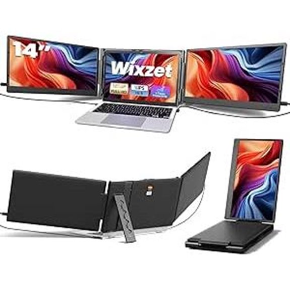 Portable 14 FHD Laptop Screen Extender with Dual Monitors