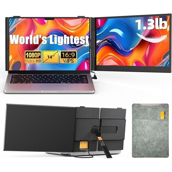 14 Portable Dual Laptop Monitor with HDMI & USB-C