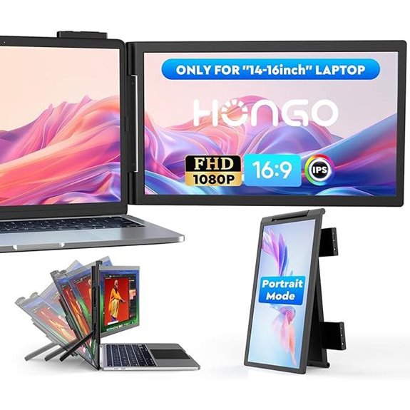 Portable 14 FHD Dual Screen Laptop Extender