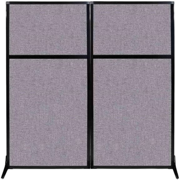 Versare Portable Office Partition with Gray Fabric Panels