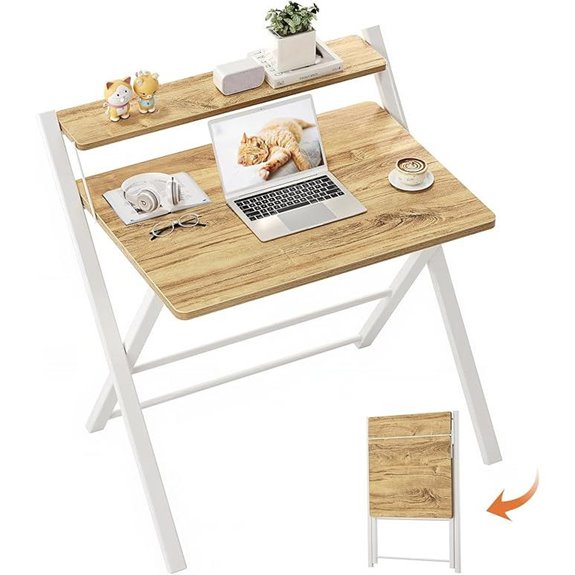 GreenForest Compact Foldable Laptop Desk with Shelf