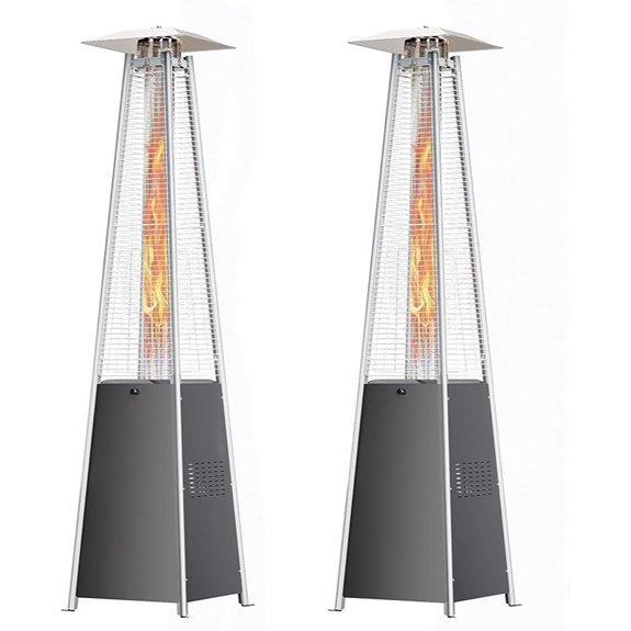 Pyramid Patio Heater with Wheels and Cover