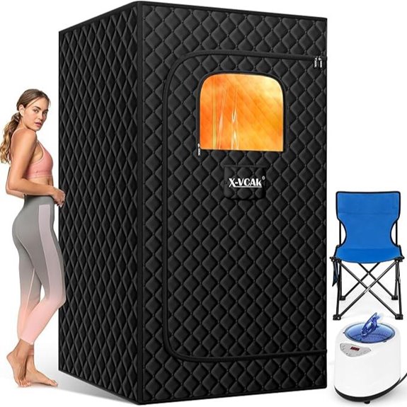 Portable Sauna Box with Remote & Folding Chair