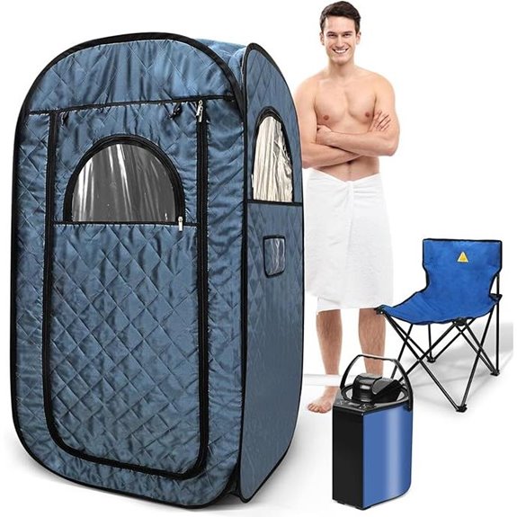 Portable Home Steam Sauna with Remote & Folding Chair