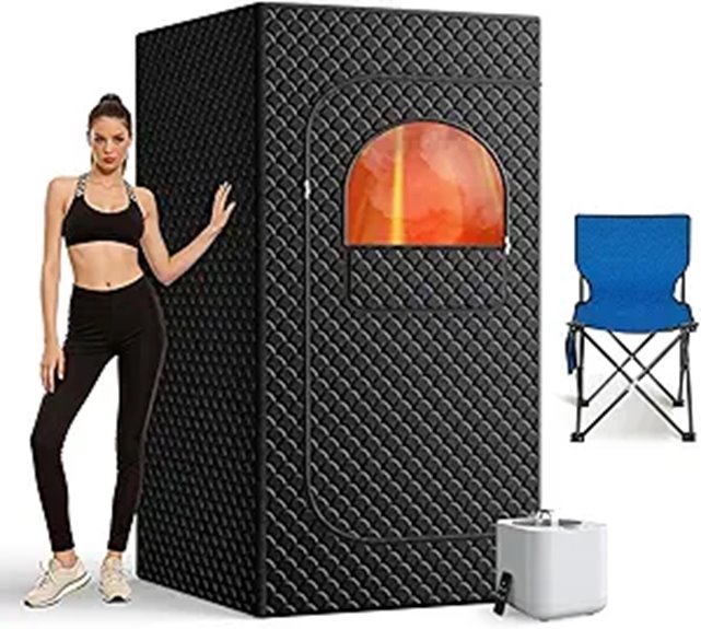 Portable Sauna Tent with Steam Remote & Foldable Chair