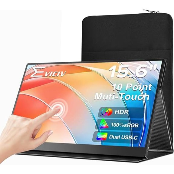 EVICIV 15.6 Touchscreen Portable Monitor with Case