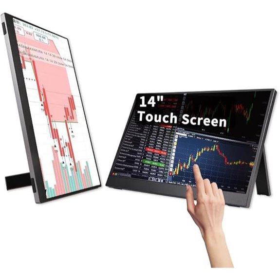 QQU 14 Portable Touchscreen Monitor with Speakers