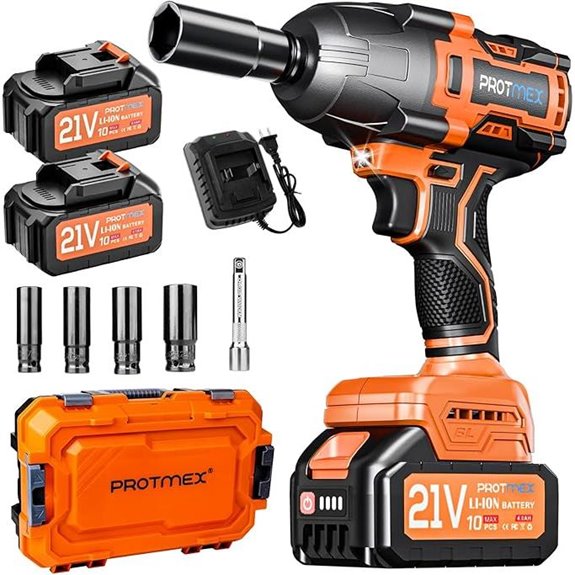 Cordless Impact Wrench 900Ft-lbs with Batteries