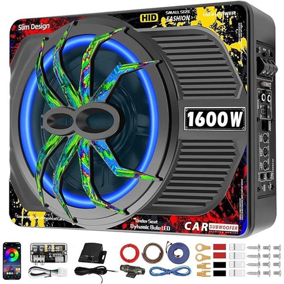 1600W Slim Underseat Car Subwoofer & Amp Package