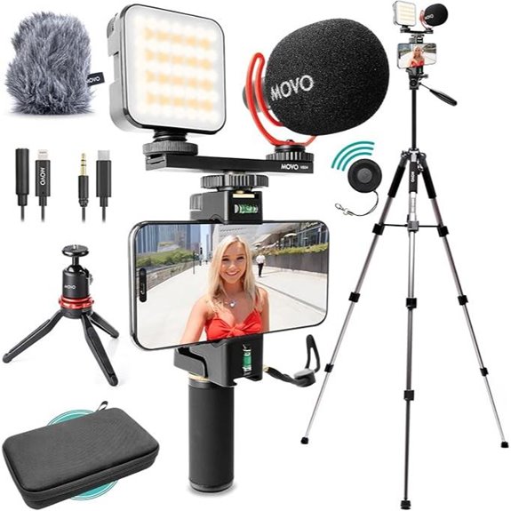 Movo iVlogger-PRO Vlogging Kit with Tripod and Microphone