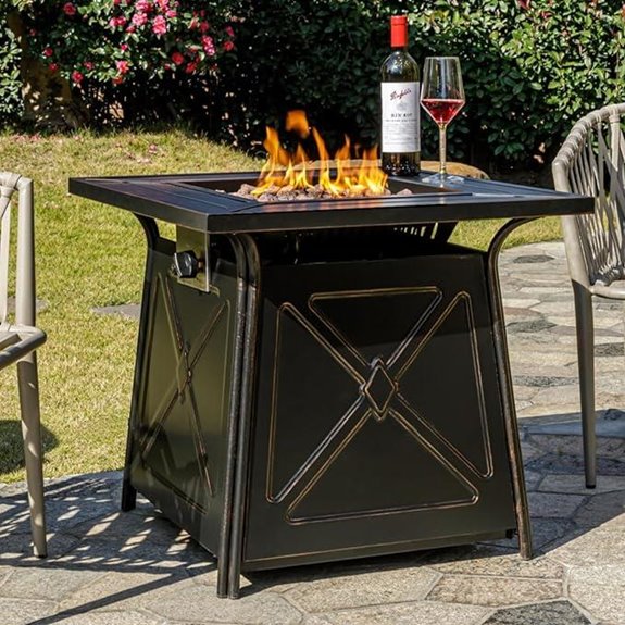 28-inch Propane Fire Pit Table with Lava Rocks