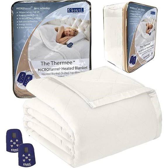 Thermee Micro Flannel Heated Blanket Queen 10 Settings