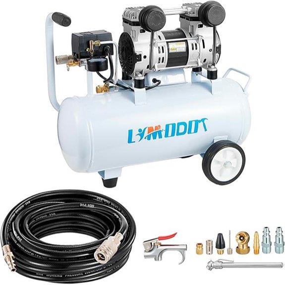 Quiet 68dB Air Compressor with 5-Gallon Tank