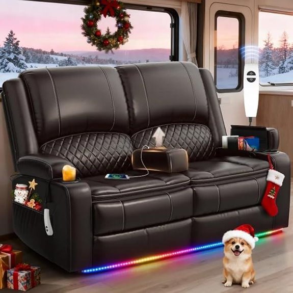 Power Reclining Loveseat Sofa with USB and Storage