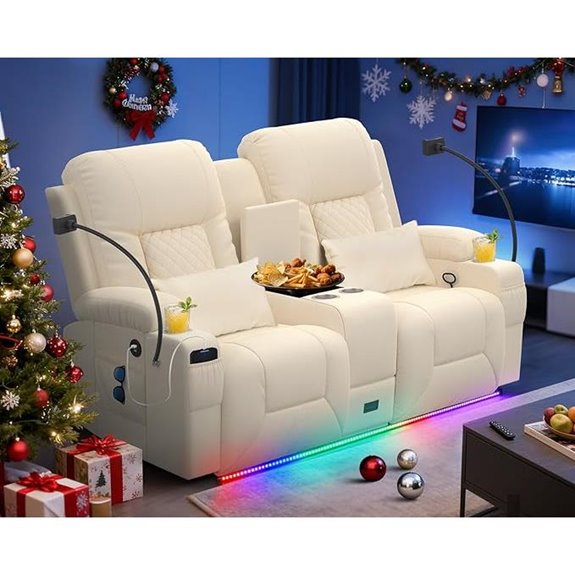 Reclining Loveseat Sofa with Center Console and Storage