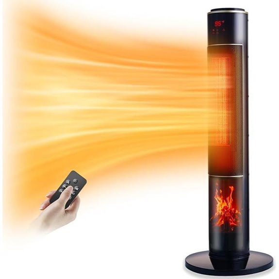 Portable Electric Space Heater with Remote & Safety Features