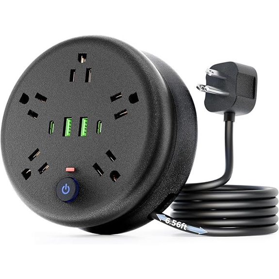 Retractable Power Strip with USB & Outlets