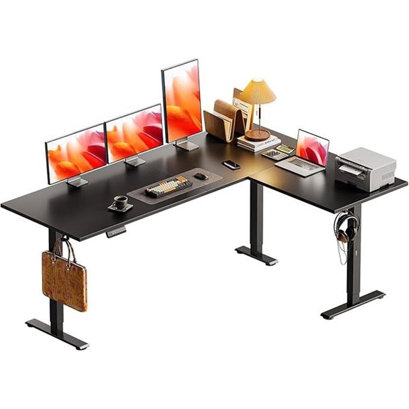 Casaottima Reversible L-Shaped Electric Standing Desk