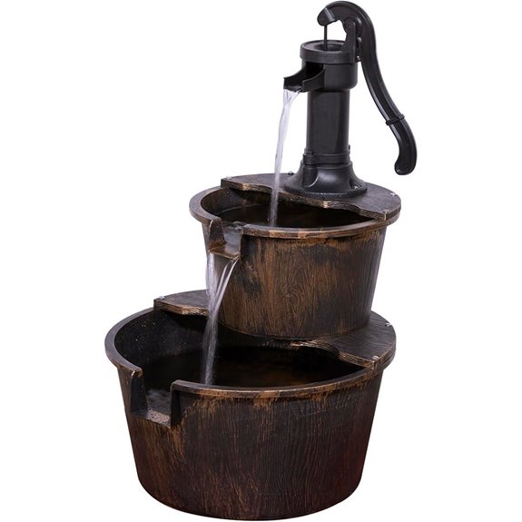 Alpine Rustic 2-Tier Barrel Fountain Bronze Finish