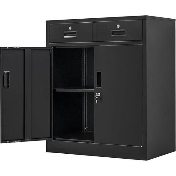 Metal Storage Cabinet with Locking Drawers