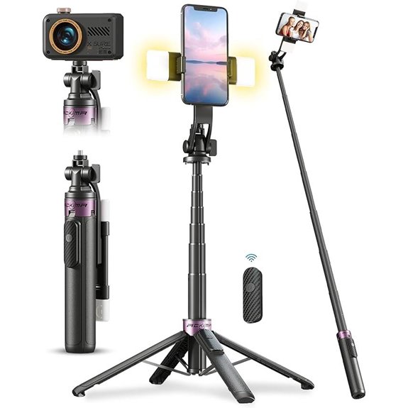 53 Selfie Stick Tripod with Light and Remote