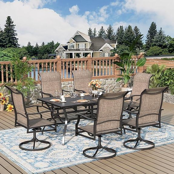 7-Piece Patio Dining Set with Table and Swivel Chairs