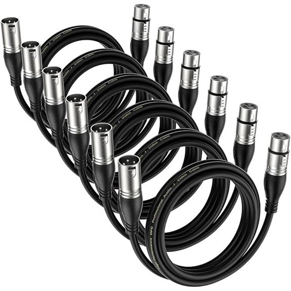 EBXYA 6ft XLR Microphone Cable (6-Pack)