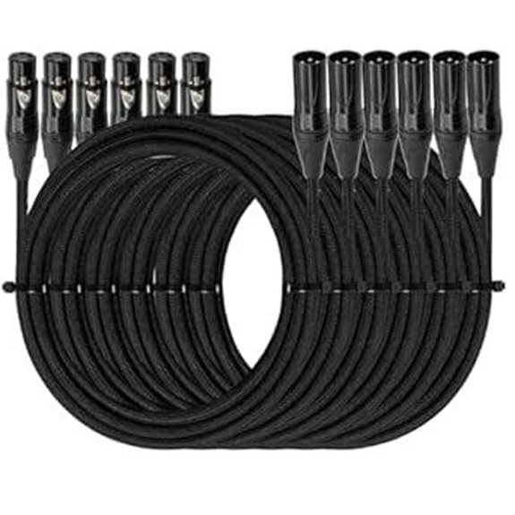 Premium XLR to XLR Cable 6-Pack for Studio and Mic