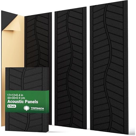 6 Pack Acoustic Sound Absorbing Wall Panels