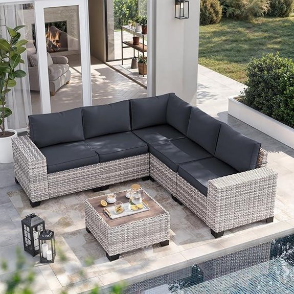 6-Piece Outdoor Patio Wicker Furniture Set