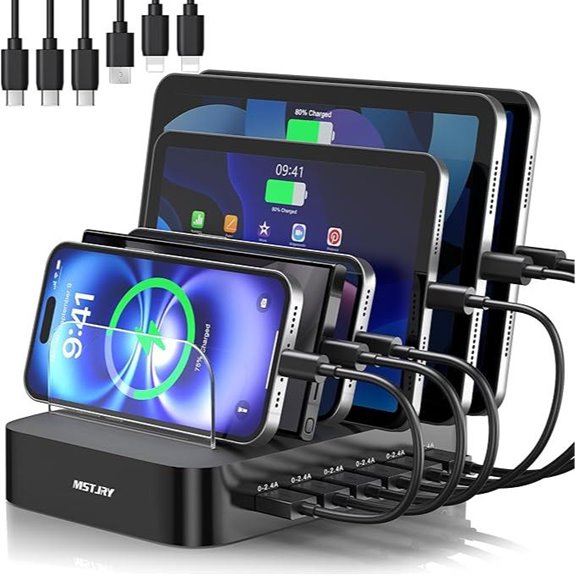 MSTJRY 6-Port USB Charging Station for Multiple Devices