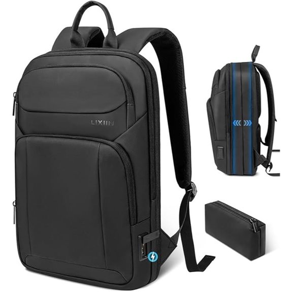 Slim Expandable Business Backpack with USB Charging