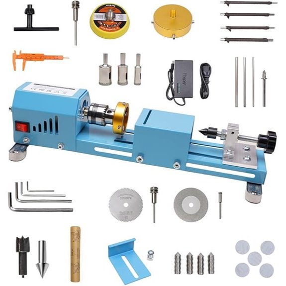 Mini Wood Lathe Machine with Accessories