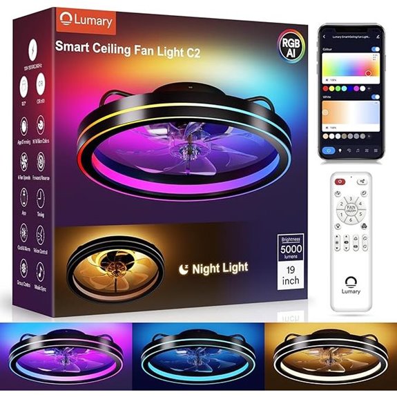 Lumary Smart Ceiling Fan Light with Remote