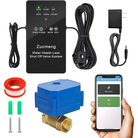 Smart Water Heater Shutoff Valve with Leak Sensor