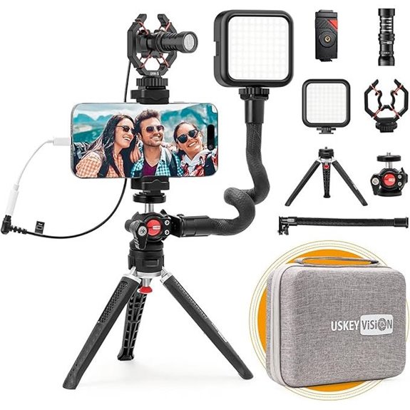 USKEYVISION Smartphone Vlogging Kit with Mic & Light