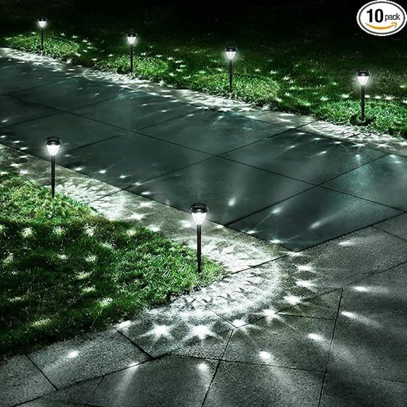 Solar Pathway Garden Lights 10 Pack Waterproof LED