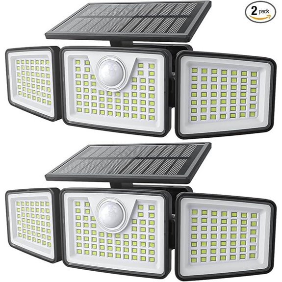 2500LM Solar Motion Sensor Outdoor Security Lights (2 Pcs)
