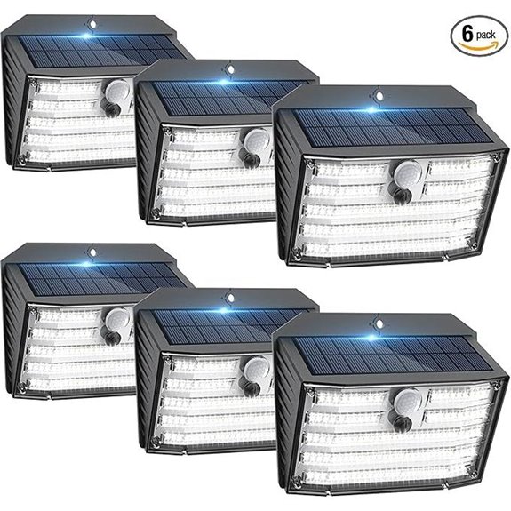 6-Pack Solar Motion Fence Lights with Sensor