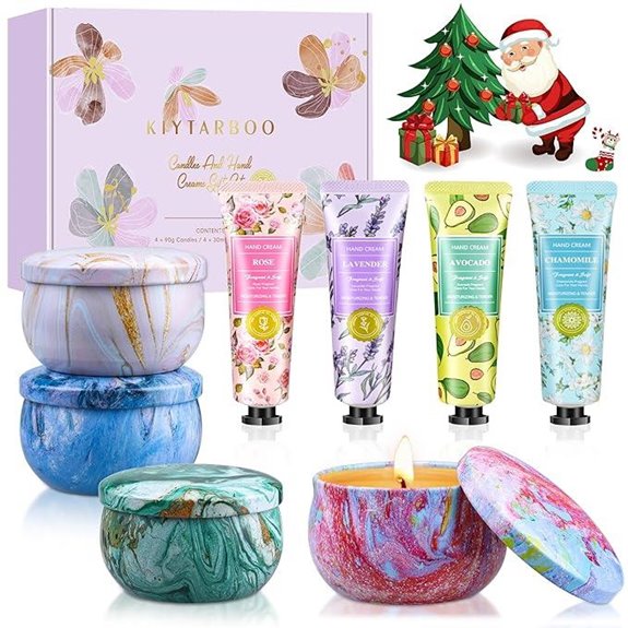 spa candles and hand cream
