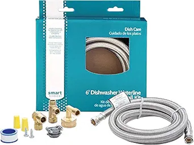 Smart Choice 6-Foot Stainless Steel Dishwasher Installation Kit