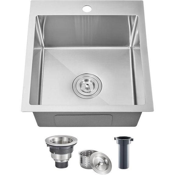 POPFLY 15 Stainless Steel Drop-In Kitchen Sink