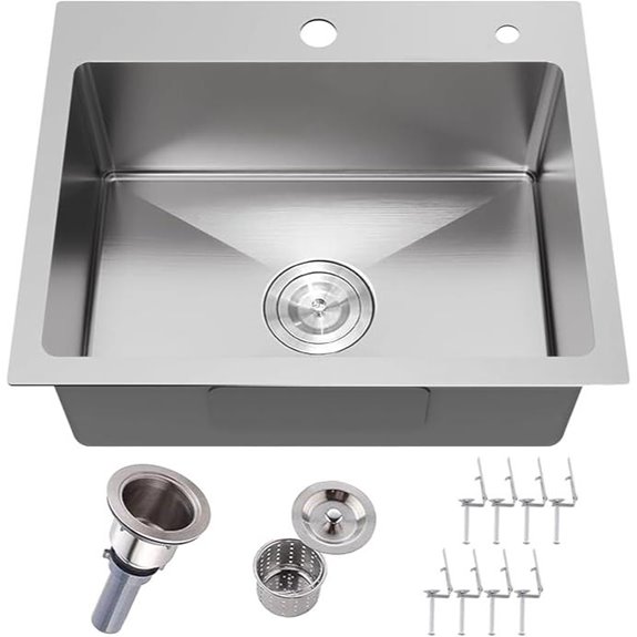 IKEBANA 24x18 Stainless Steel Drop-In Kitchen Sink