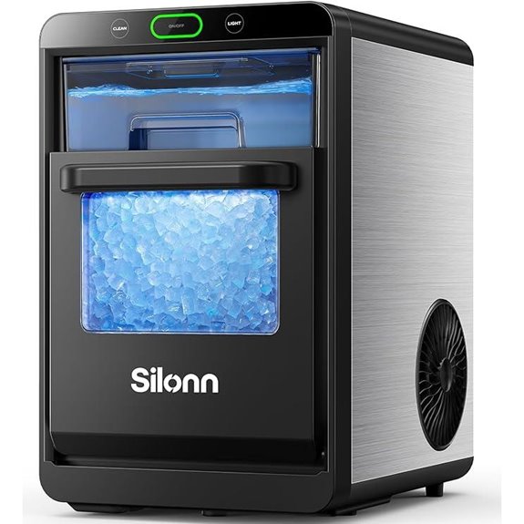 Silonn Nugget Ice Maker with Water Tank Stainless Steel