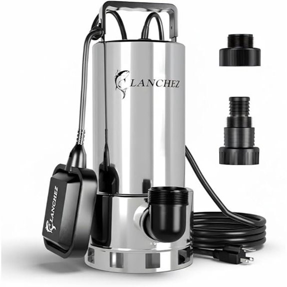 LANCHEZ 1.6HP Stainless Steel Submersible Water Pump