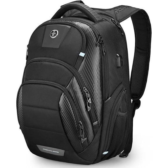 Swissdigital Men's 17 Laptop Backpack with USB Charger